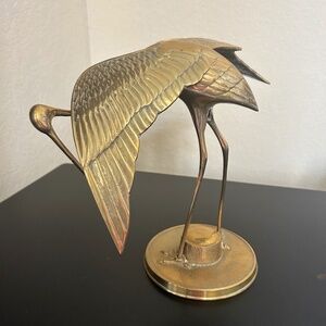 Vintage Brass-Heron Crane. ( Unpolished)